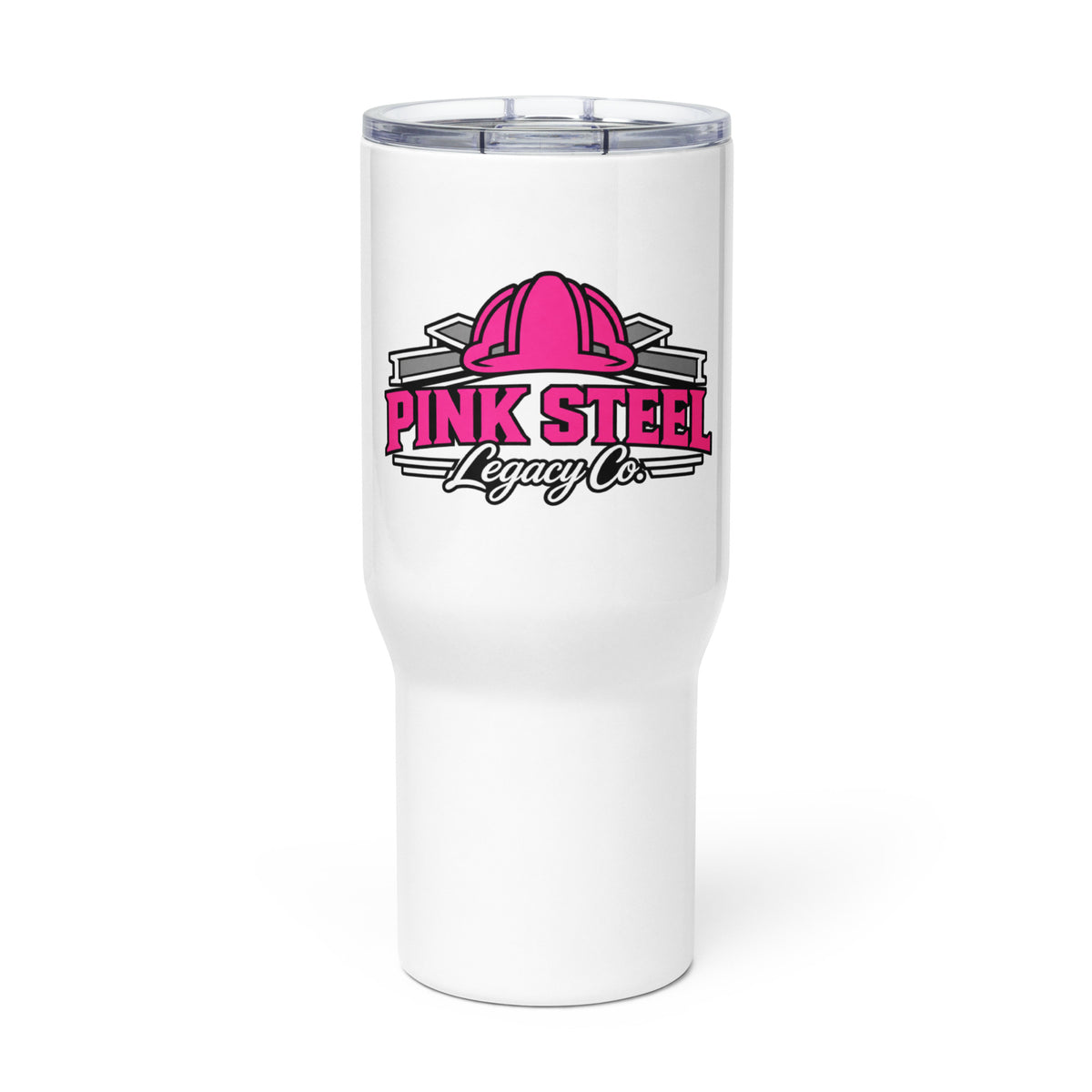 Pink Steel Legacy Co. Blue-Collar Travel Tumbler with Handle
